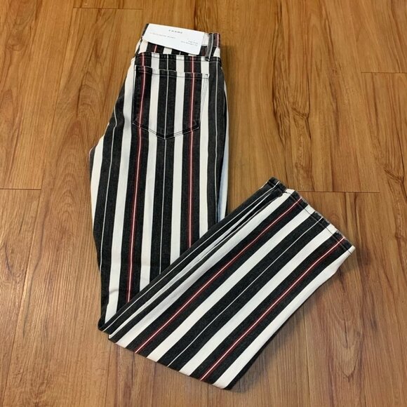 Frame Denim Le Sylvie Striped High Rise Jeans - Picture 4 of 16